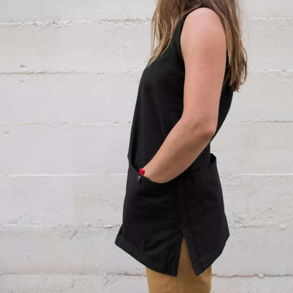 Topo Designs Field Tank - Black with Red Accents